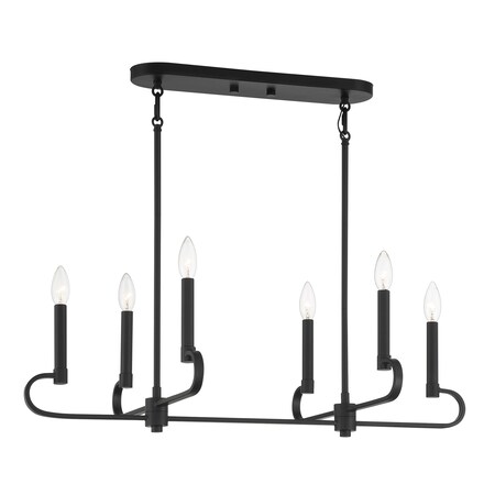 Designers Fountain Summit 60 Watt 6 Light Matte Black Linear Pendant D269C-IS-MB